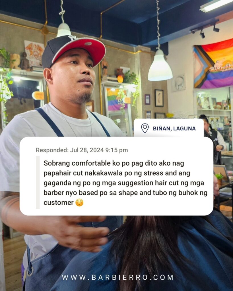 Barbierro Barbershop Client Feedback - Binan Laguna